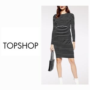 Topshop striped maternity dress for nursing size 8